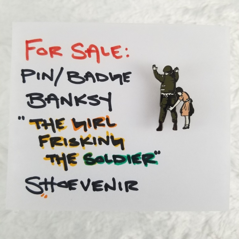 Banksy - Girl Frisking The Soldier | Pin / Badge